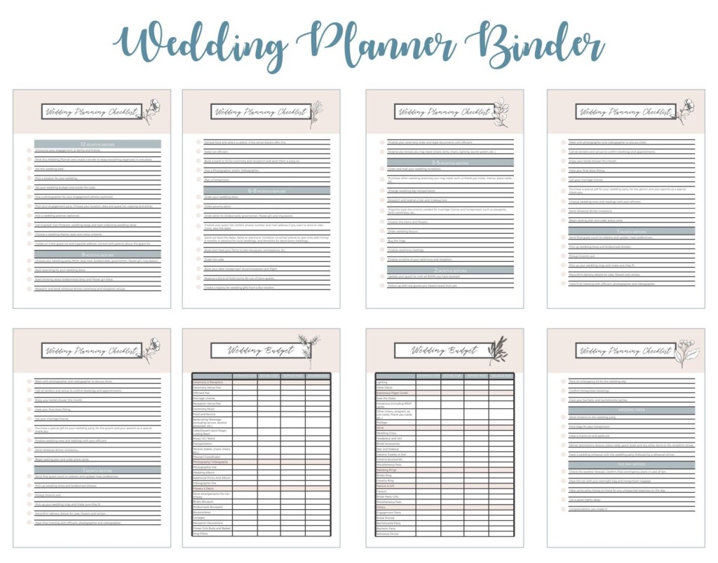 10 Best Wedding Planning Printables Free Wedding Planner Printables 