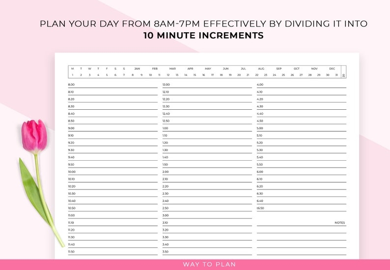 10 Minute Planner Printable For Daily Productivity And Time Management 