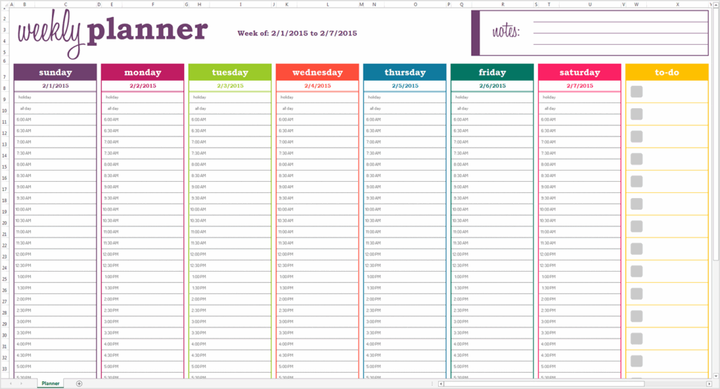 15 Minute Weekly Planner Printable Printable Templates