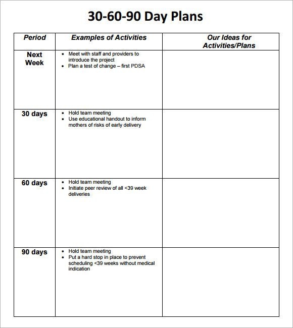 20 90 Day Planner Template
