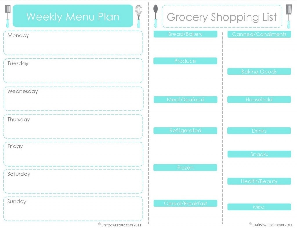 20 Free Menu Planner Printables Fab N 39 Free Weekly Menu Free 