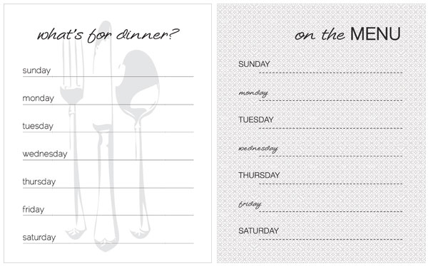 20 Free Menu Planner Printables Page 4 Of 10 Fab N 39 Free