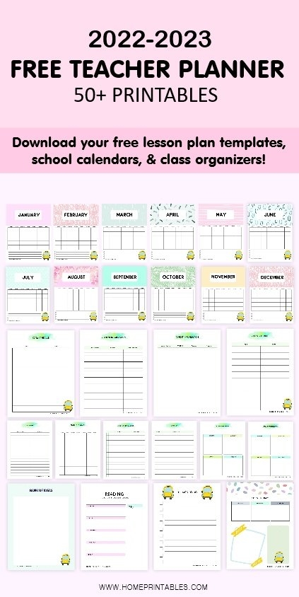 2022 2023 Best Free Teacher Planner 55 Printable Templates 