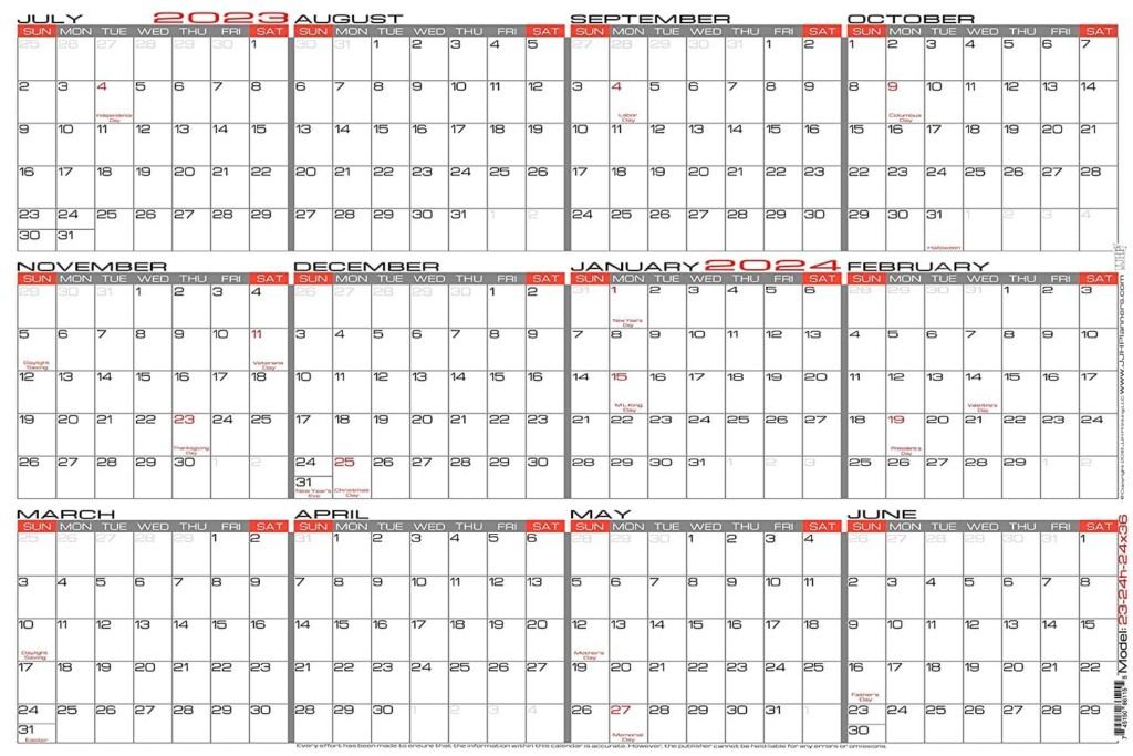 2024 Calendar Wall Planner Printable 2024 Calendar Printable