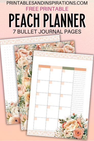 2024 Peach Planner Printable Pages Free Bullet Journal Templates