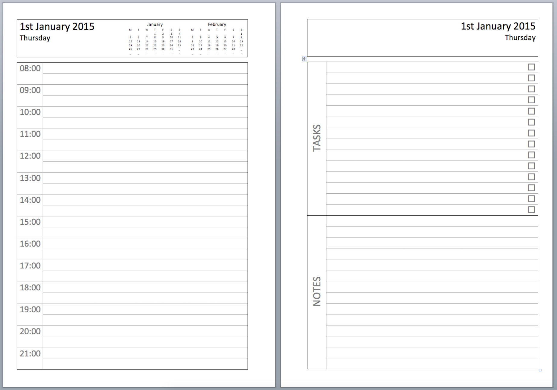 2025 Diary Page A Day Planner Printable Sofia A Schultz
