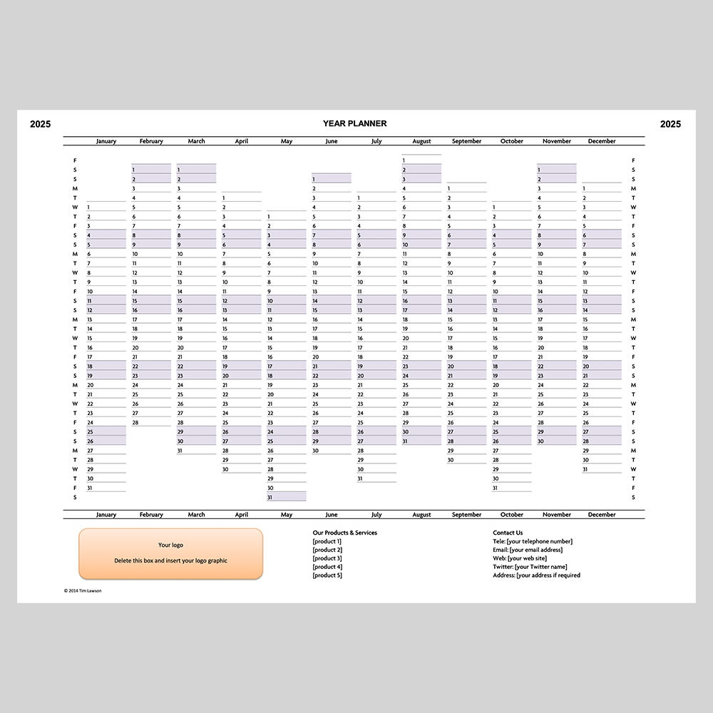 2025 Planner Calendar Printable Mia P Paulsen