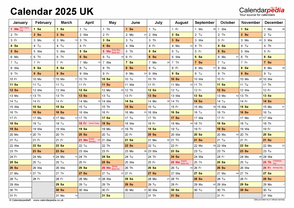 2025 Planner Calendar Uk Printable Asger A Vestergaard