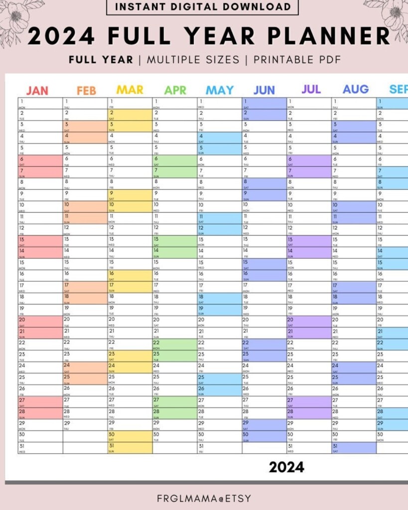 2025 Year Planner A4 Printable Isaac Marshall