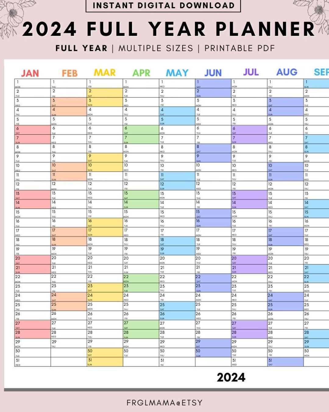 2025 Year Planner A4 Printable Isaac Marshall