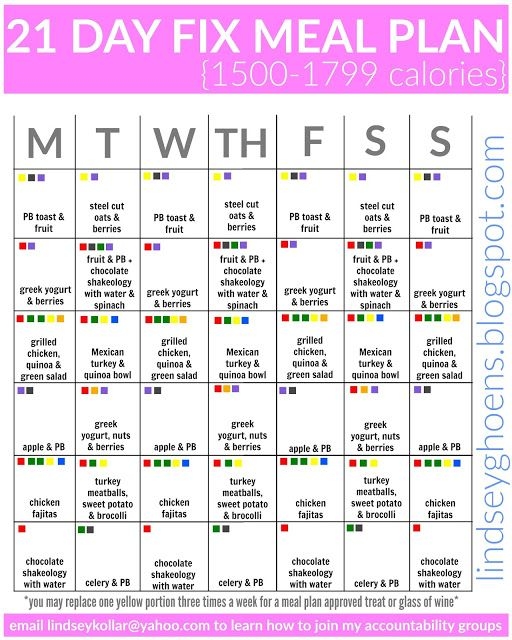 21 Day Fix Printable Meal Planner