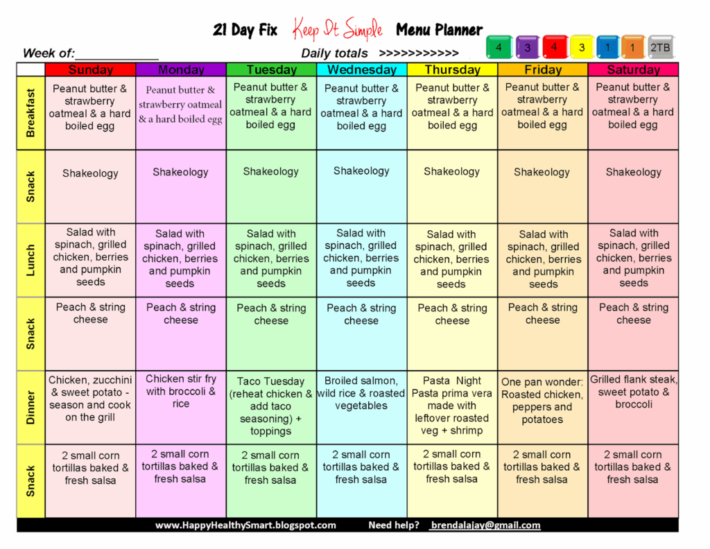 21 Day Fix Printable Meal Planner Printable Word Searches