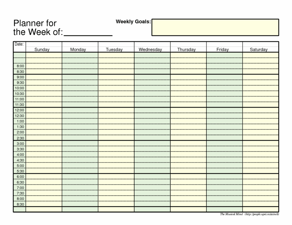 24 Hour Weekly Planner Printable Printable Word Searches