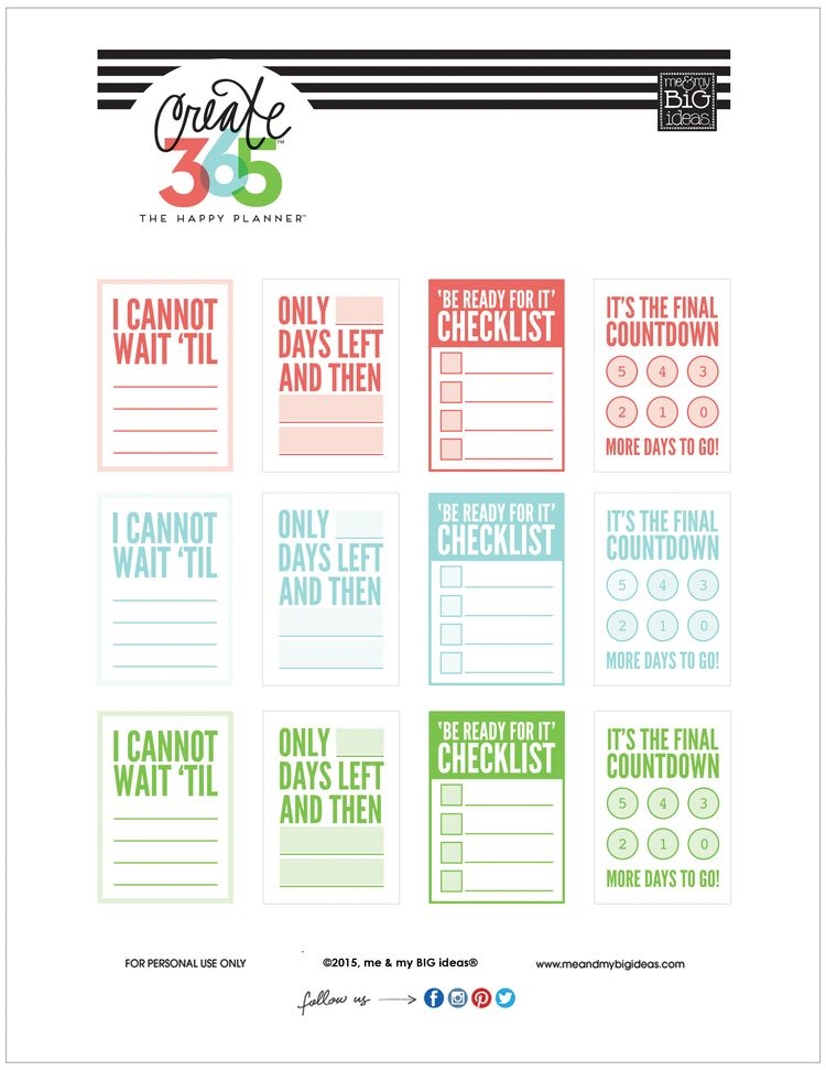 365 Happy Planner Free Printables Printable Templates Free S