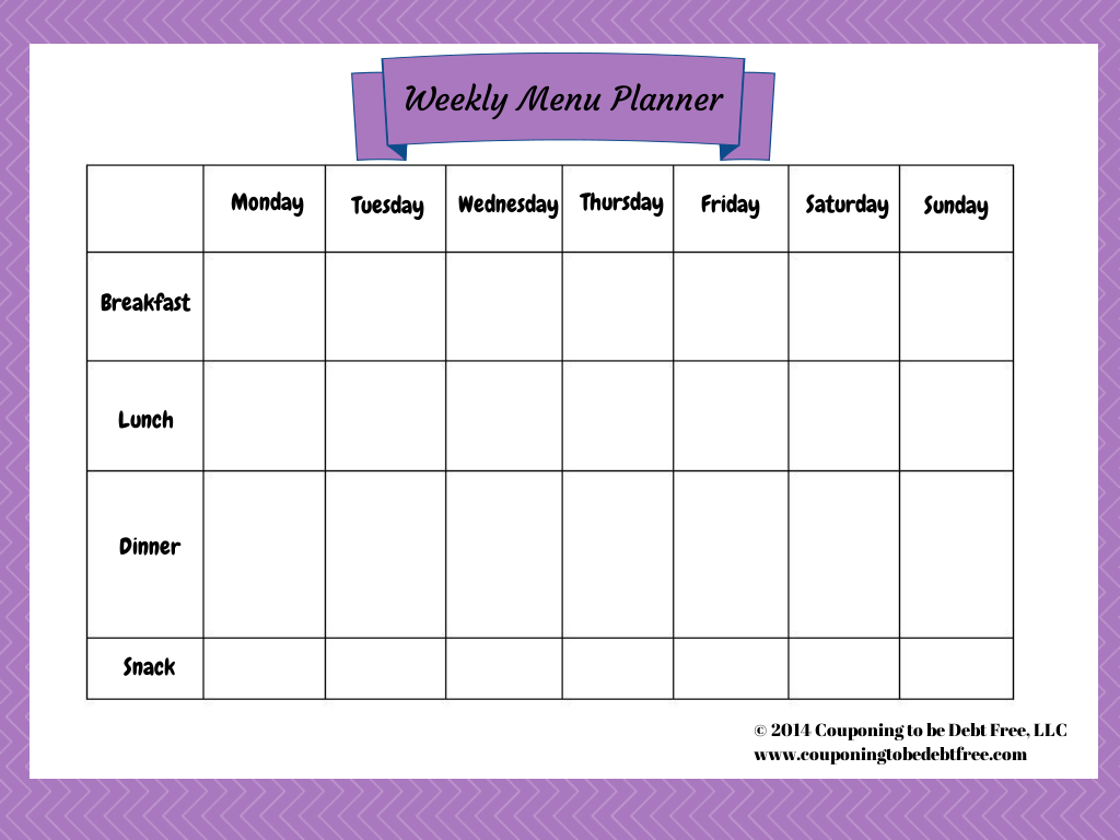4 Best Images Of Free Printable Weekly Menu Planner Free Printable 