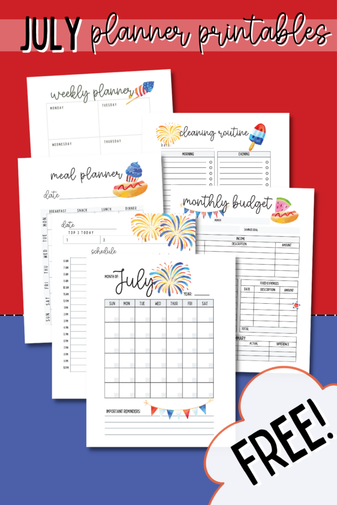 4th Of July Planner Printables Planning Inspired