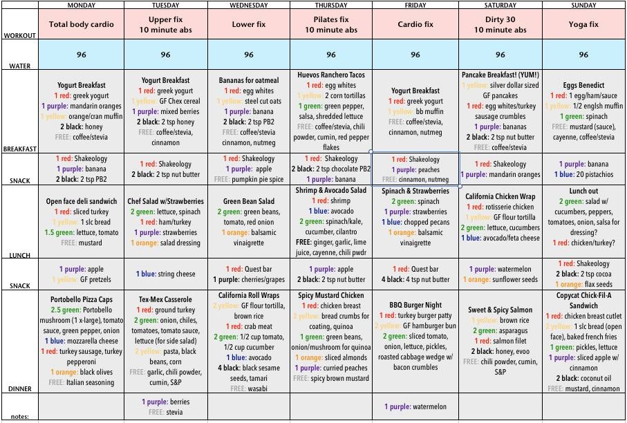 5 Best Images Of Dinner 21 Day Fix Weekly Meal Planner Printable Free 