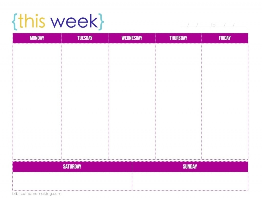 5 Day Planner Printable Shop Fresh
