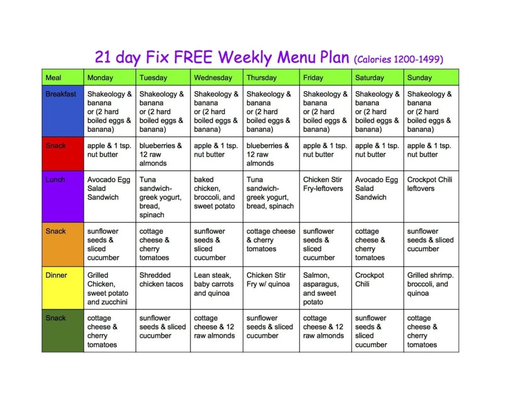 7 Day Menu Planner Printable