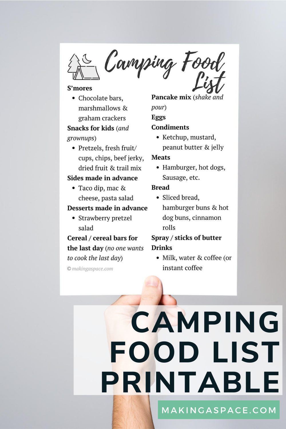 7 Day Printable Meal Planner For Camping Getyourpolf