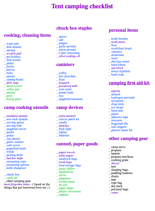 7 Day Printable Meal Planner For Camping Jointaste