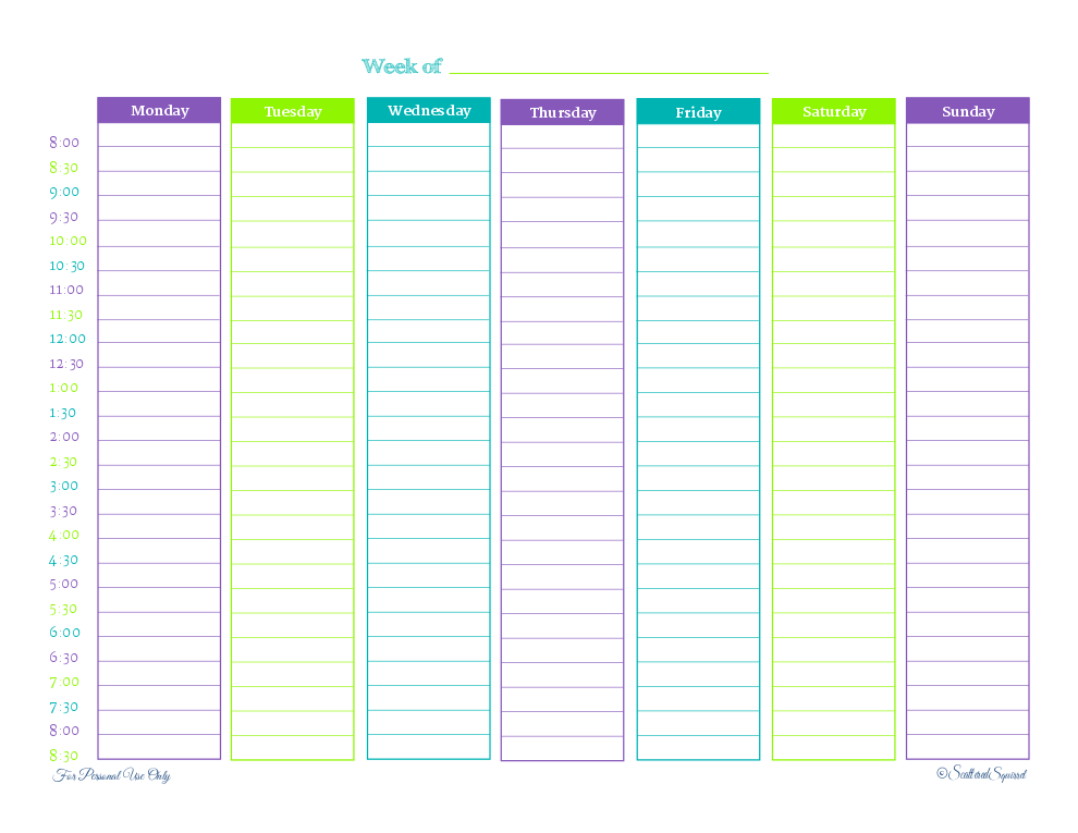 8 Best Images Of 24 Hour Weekly Planner Printable 24 Hour Daily 