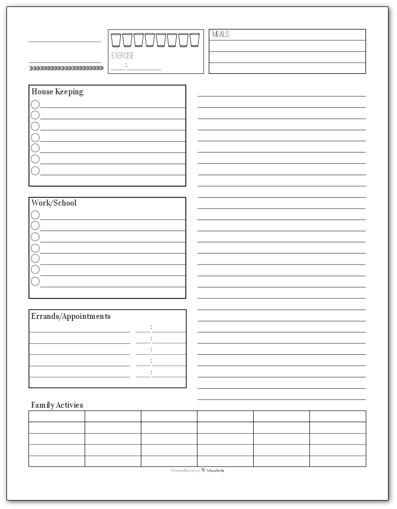 8 Best Images Of Black And White 2015 Weekly Planner Printable Pages 