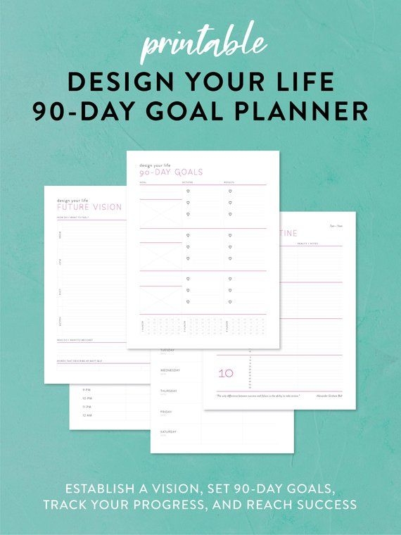 90 day Goal Planner Printable Planner Goal Action Plan Etsy Goal