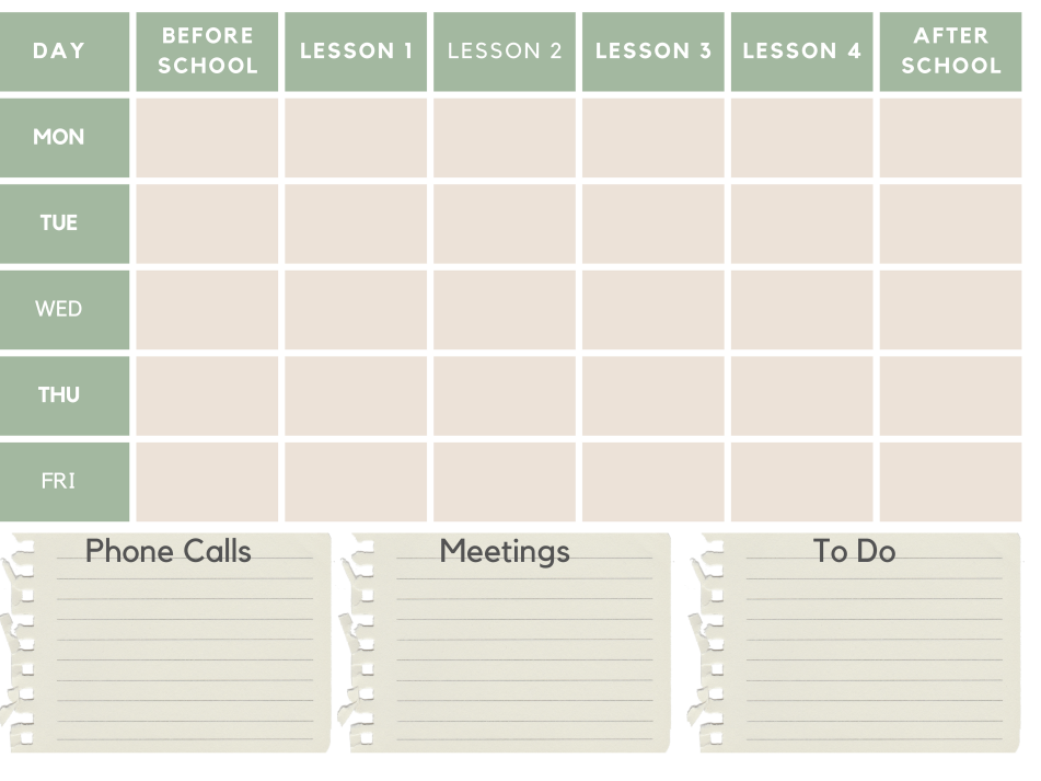 A3 Teachers Desk Planner Printable Teaching Resources
