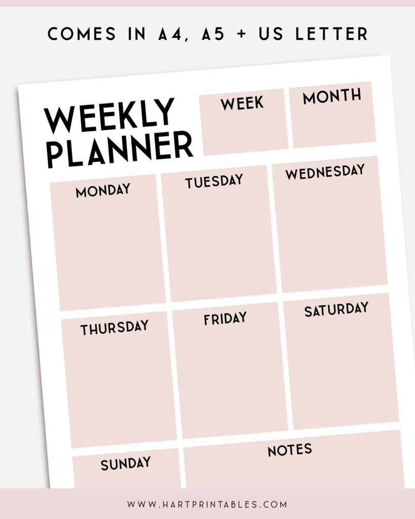 A4 Printable Weekly Planner Etsy Weekly Planner Printables Images And 