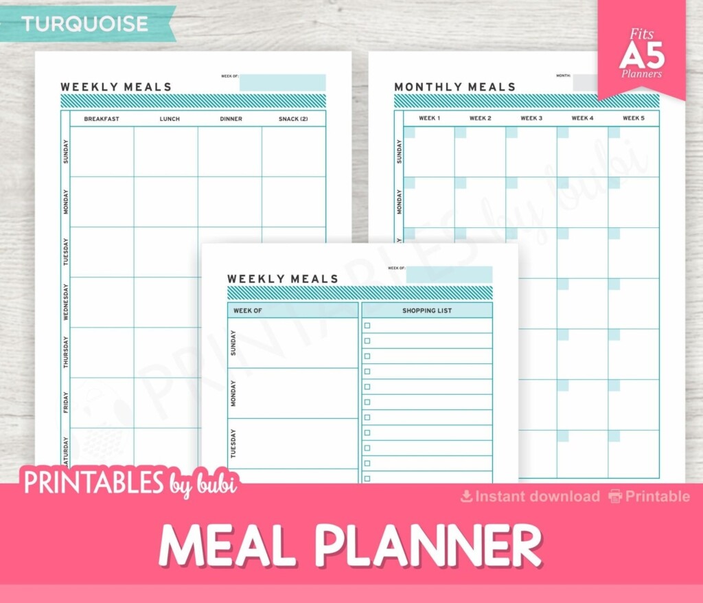 A5 Meal Planner Free Printable Guglmr