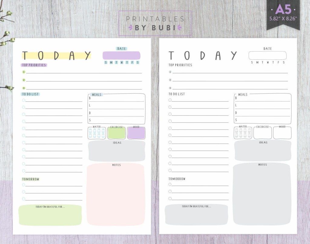 A5 Planner Inserts Daily Planner Printable A5 Filofax A5 Etsy