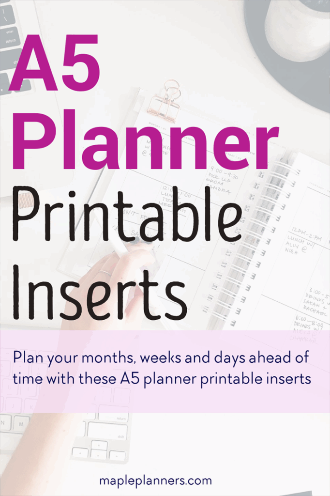 A5 Planner Printable Inserts A5 Weekly And Monthly Planner Inserts