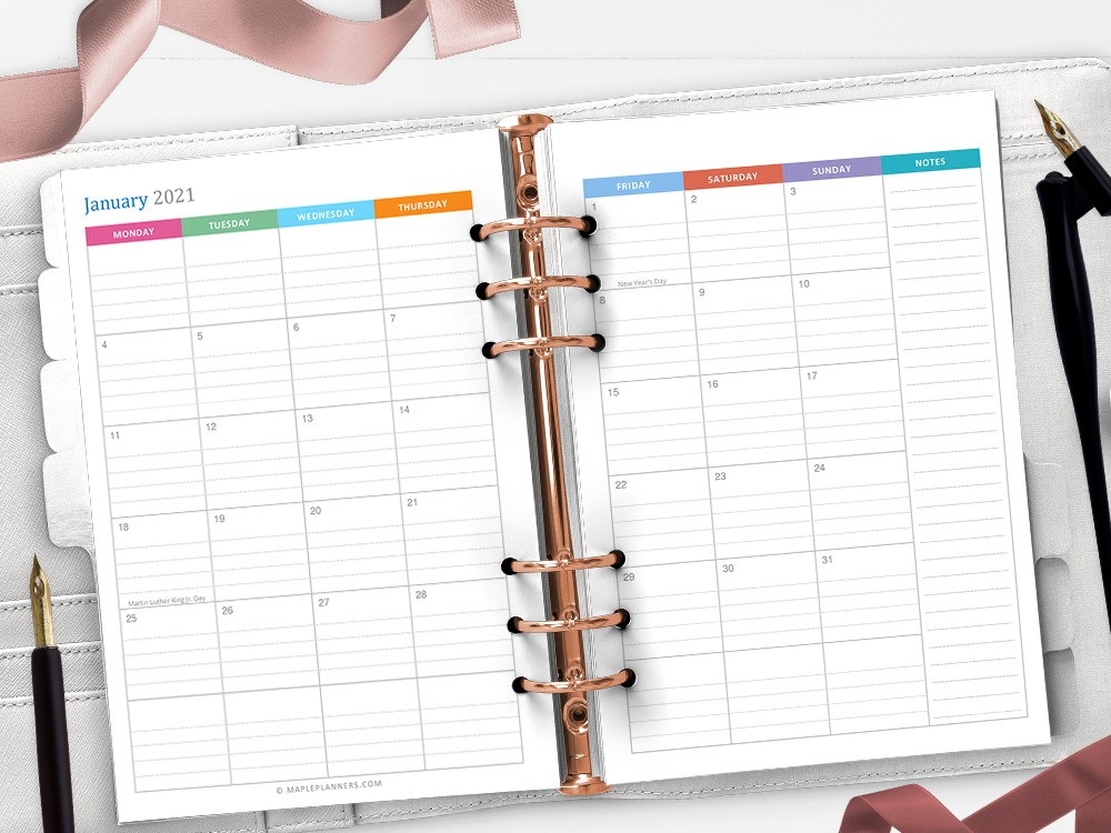 A5 Planner Printable Inserts A5 Weekly And Monthly Planner Inserts