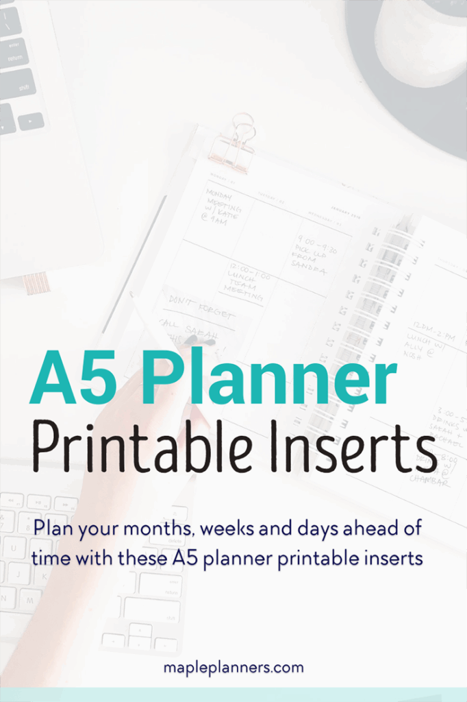 A5 Planner Printable Inserts A5 Weekly And Monthly Planner Inserts
