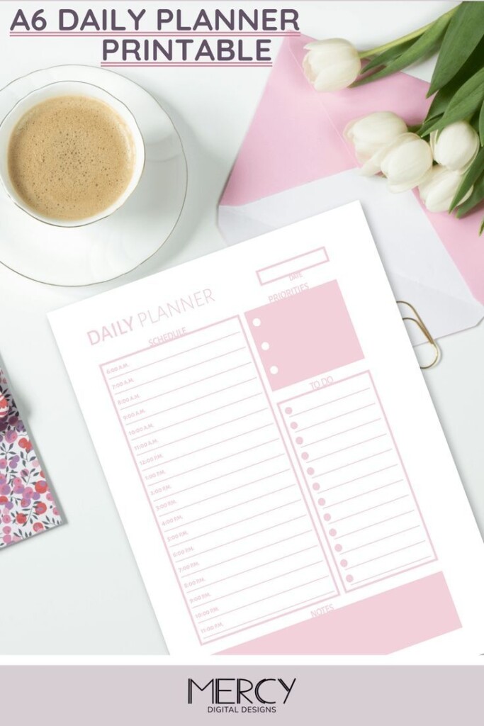 A6 Daily Planner Printable Pastel Mercy Digital Designs Daily 