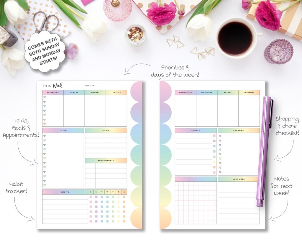 A6 Planner Printables Printable Word Searches