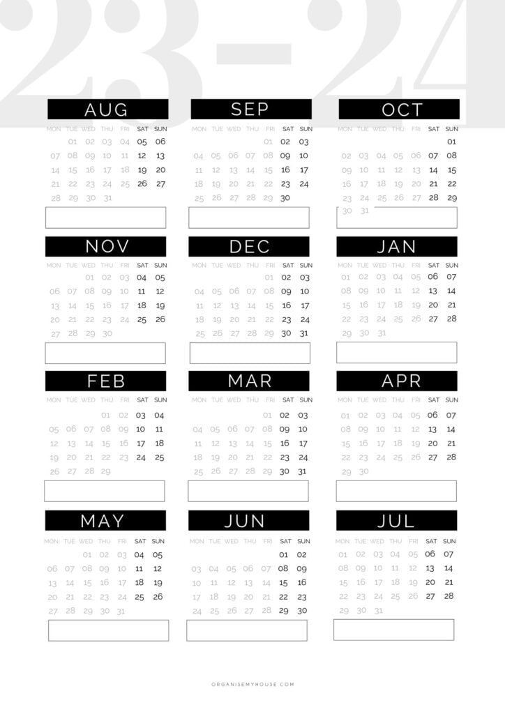 Academic Monthly Calendar Printable Pinterest 2024 CALENDAR PRINTABLE
