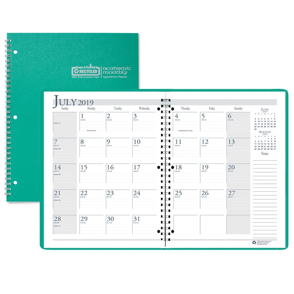Academic Monthly Planner 8 1 2 quot X 11 quot Bright Green Wirebound 