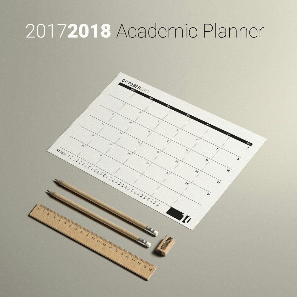 Academic Monthly Printable Planner A4 A3 Letter Size Print