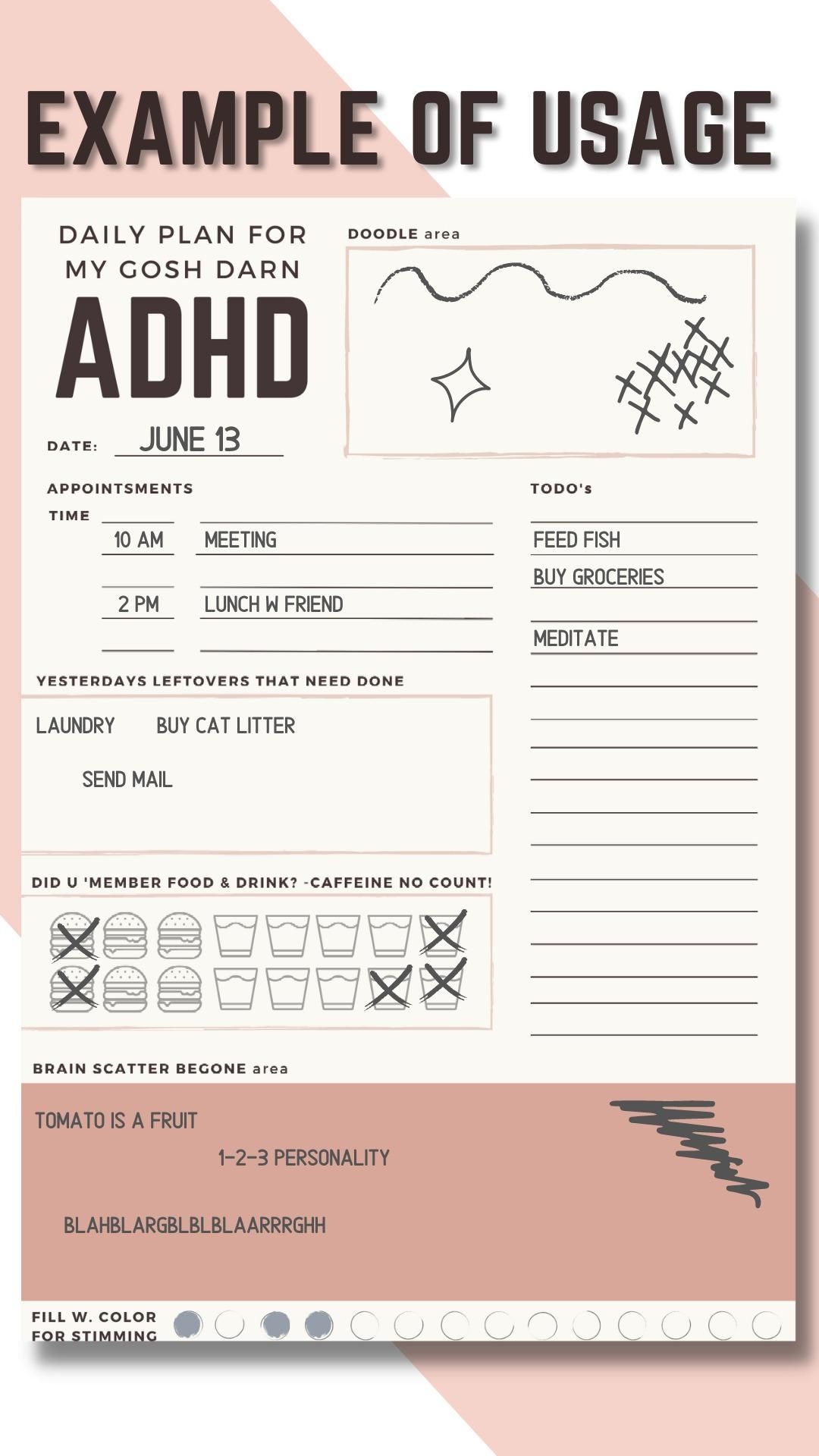 Adhd Planner Adhd Planner Printable Adhd Daily Planner Adhd Etsy Artofit