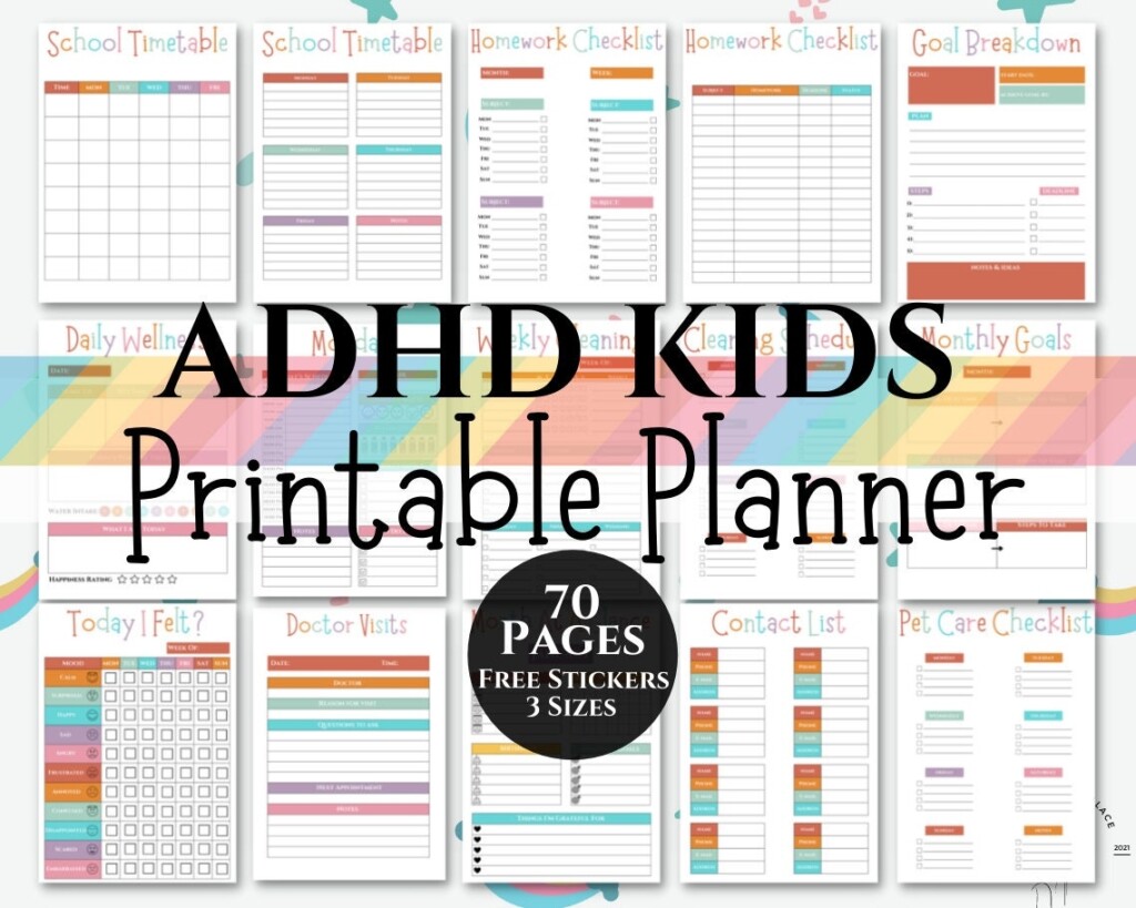 ADHD Planner For Kids Printable Kids ADHD Planner Kids School 