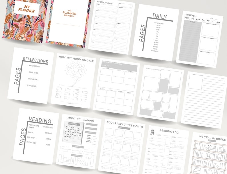 All In One PRINTABLE Planner Yearly Monthly Weekly Daily Etsy
