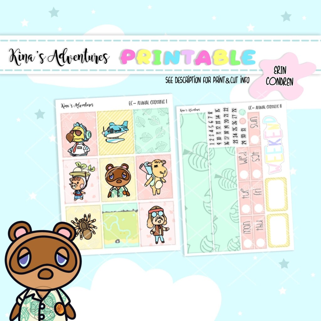 Animal Crossing Printable Planner Stickers Ec Printable Etsy