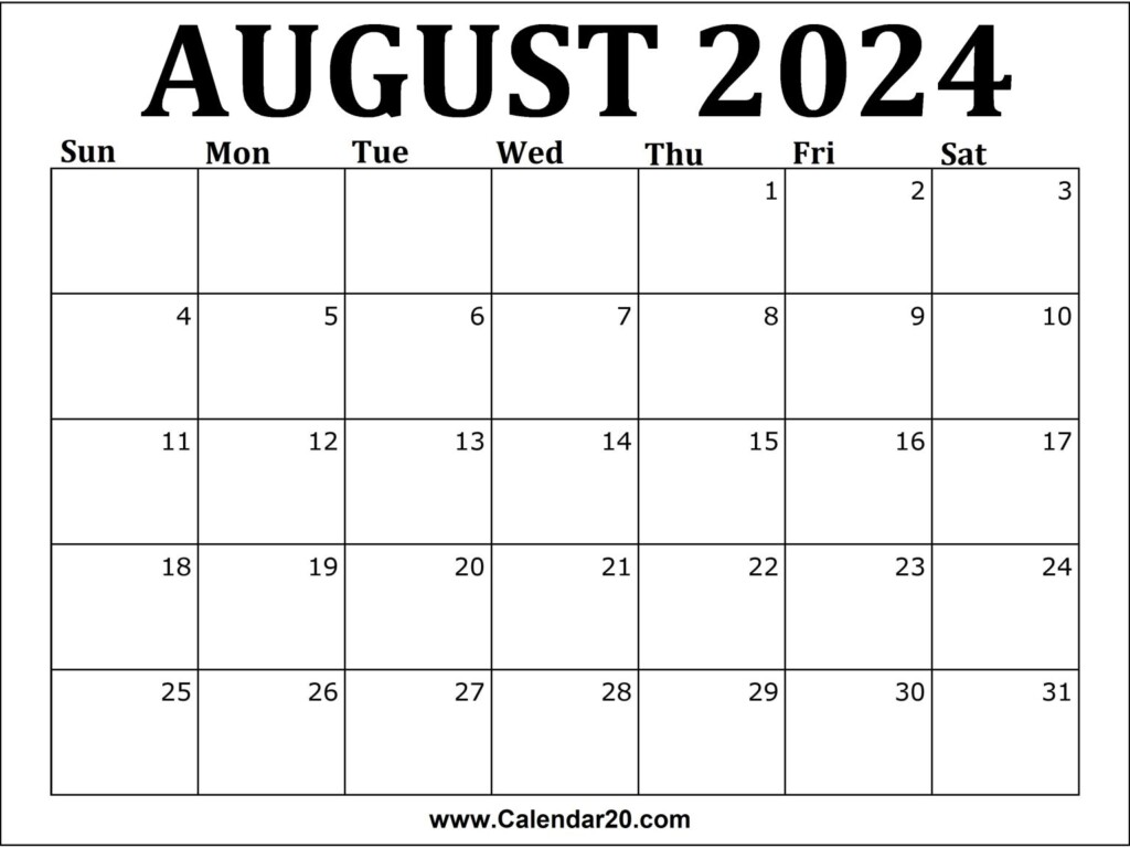 August 2024 Calendar Printable Calendar20