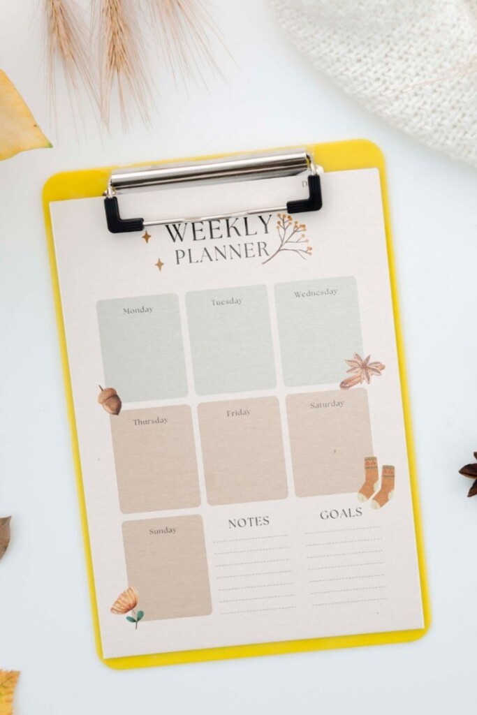 Autumn Themed Daily Weekly Monthly Planner And Habit Tracker 