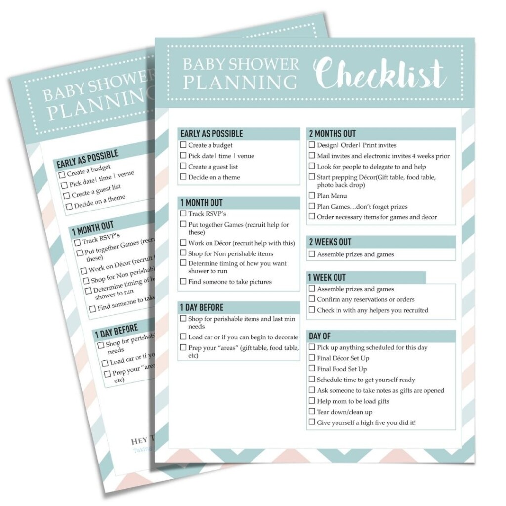 Baby Shower Planner Checklist Games Hey There Bliss