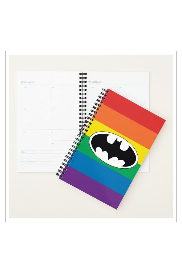 Batman Rainbow Logo Planner Zazzle Rainbow Logo Planner Paper Cover