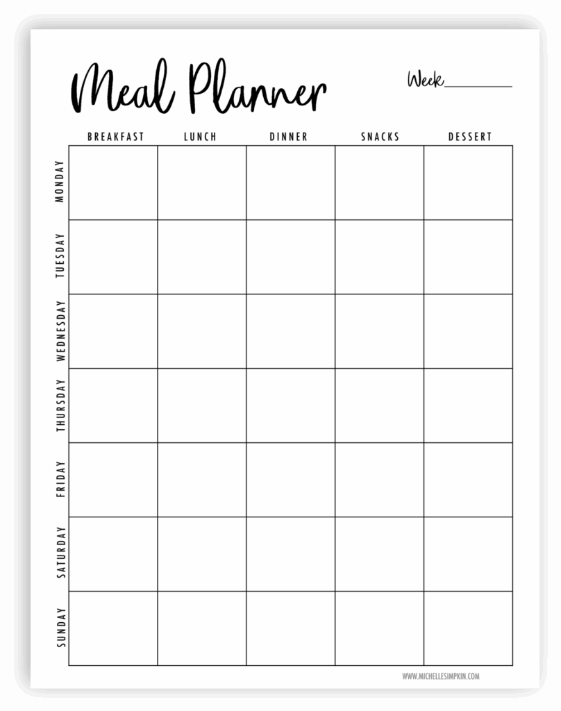 Beautiful Floral Monthly Meal Planner Free Printable Genuineserg