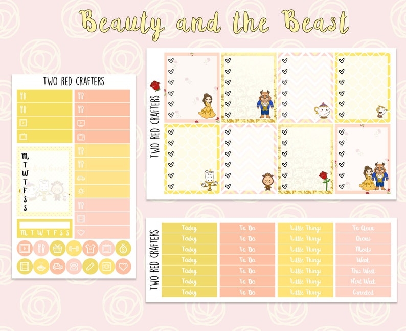 Beauty And The Beast Planner Sticker Kit Etsy